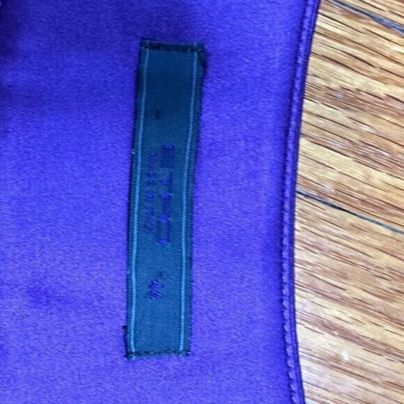 Etro pure luxury royal purple silk blouse size 44 made in Italy very soft, EUC - Picture 10 of 12